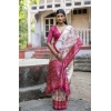Generic Women's Faux_Tussar Floral Jal With Patola Print Saree With Unstitched Blouse 5.5Mtr (Pink)