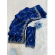 Generic Women's Slik Embellished Saree With Unstitched Blouse 5.5Mtr (Royal Blue)