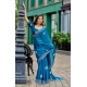 Generic Women's Faux Shimmer Motif Ready to wear Saree With Unstitched Blouse 5.5Mtr (Blue) Generic Women's Faux Shimmer Motif Ready to wear Saree With Unstitched Blouse 5.5Mtr (Blue)