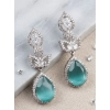 Generic Women's Brass Silver Plated Drop Earrings (Turquoise)