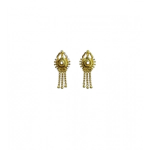 Generic Women's Pack of_2 Brass Gold-Plated Earrings (Gold)