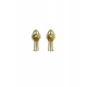 Generic Women's Pack of_2 Brass Gold-Plated Earrings (Gold)