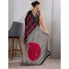 Generic Women's Satin Crepe Printed Saree With Unstitched Blouse 5.5Mtr (Maroon)