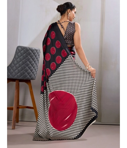 Generic Women's Satin Crepe Printed Saree With Unstitched Blouse 5.5Mtr (Maroon) Generic Women's Satin Crepe Printed Saree With Unstitched Blouse 5.5Mtr (Maroon)