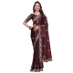 Generic Women's Georgette Embroidered Saree With Unstitched Blouse 5.5Mtr (Wine) Generic Women's Georgette Embroidered Saree With Unstitched Blouse 5.5Mtr (Wine)