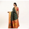 Generic Women's Faux_Banarasi Woven Motifs Saree With Unstitched Blouse 5.5Mtr (Dark_Green)
