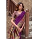 Generic Women's Silk Blend Woven Saree With Unstitched Blouse 5.5 Mtr (Purple)