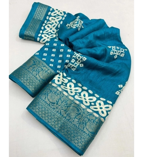 Generic Women's Cotton Silk Printed Saree With Unstitched Blouse 5.5Mtr (Rama) Generic Women's Cotton Silk Printed Saree With Unstitched Blouse 5.5Mtr (Rama)