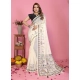 Generic Women's Linen Cotton Printed Saree With Unstitched Blouse 5.5Mtr (Off White) Generic Women's Linen Cotton Printed Saree With Unstitched Blouse 5.5Mtr (Off White)