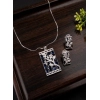 Generic Women's Brass Silver Plated Pendant Set (Blue) Generic Women's Brass Silver Plated Pendant Set (Blue)
