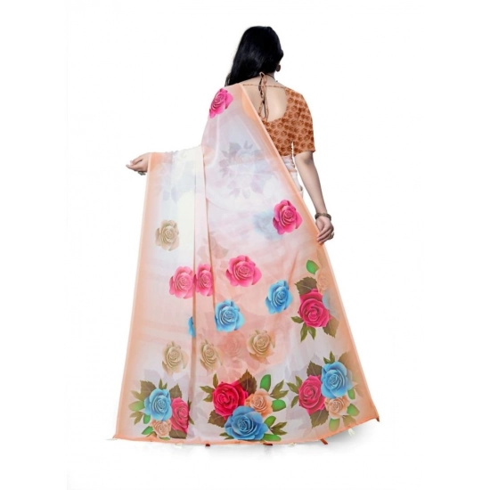 Generic Women's Georgette Floral Printed Saree With Unstitched Blouse 5.5Mtr (Orange) Generic Women's Georgette Floral Printed Saree With Unstitched Blouse 5.5Mtr (Orange)