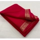 Generic Women's Crepe Chit Pallu Solid Saree With Unstitched Blouse 5.5Mtr (Red)