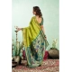 Generic Women's Silk Blend Woven Saree With Unstitched Blouse 5.5 Mtr (Lime)