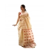 Generic Women's Soft Lilan Printed Saree With Unstitched Blouse 5.5Mtr (Cream)