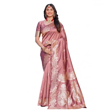 Generic Women's Jacquard Printed Saree With Unstitched Blouse 5.5Mtr (Pink) Generic Women's Jacquard Printed Saree With Unstitched Blouse 5.5Mtr (Pink)