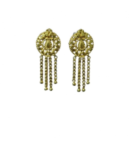 Generic Women's Pack of_2 Brass Gold-Plated Earrings (Gold)
