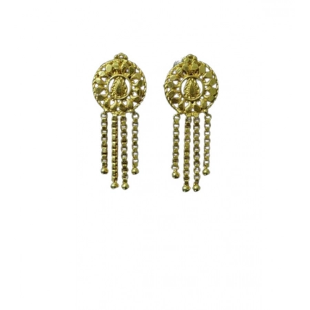 Generic Women's Pack of_2 Brass Gold-Plated Earrings (Gold)