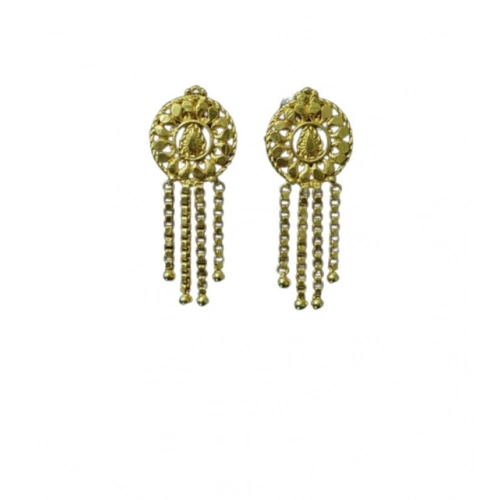 Generic Women's Pack of_2 Brass Gold-Plated Earrings (Gold)