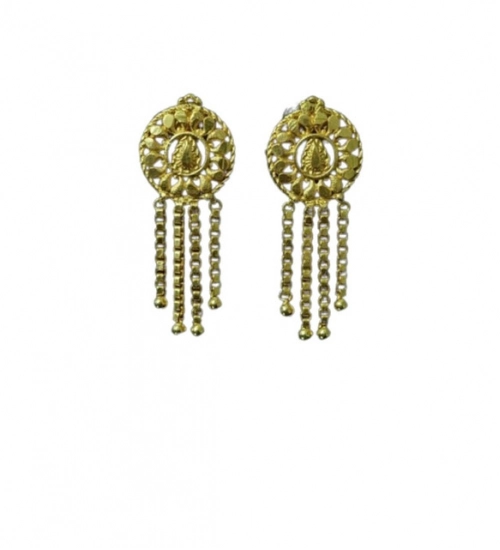 Generic Women's Pack of_2 Brass Gold-Plated Earrings (Gold)