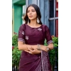 Generic Women's Faux Shimmer Floral Embroidery Ready to wear Saree With Unstitched Blouse 5.5Mtr (Maroon) Generic Women's Faux Shimmer Floral Embroidery Ready to wear Saree With Unstitched Blouse 5.5Mtr (Maroon)