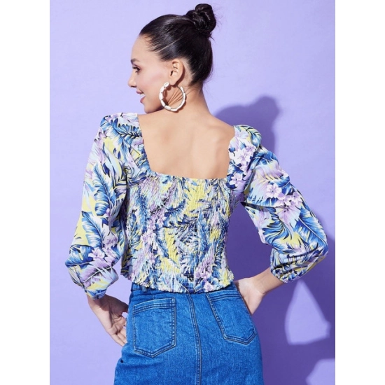 Generic Women's Polyester Floral Long Sleeves Top (Multicolor) Generic Women's Polyester Floral Long Sleeves Top (Multicolor)