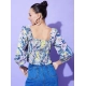 Generic Women's Polyester Floral Long Sleeves Top (Multicolor) Generic Women's Polyester Floral Long Sleeves Top (Multicolor)
