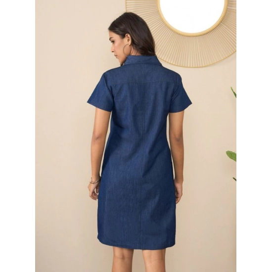 Generic Women's Denim Solid Sleeveless Dress (Blue) Generic Women's Denim Solid Sleeveless Dress (Blue)
