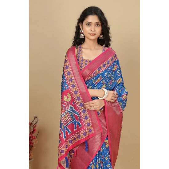 Generic Women's Cotton Silk Printed Saree With Unstitched Blouse 5.5Mtr (Blue) Generic Women's Cotton Silk Printed Saree With Unstitched Blouse 5.5Mtr (Blue)
