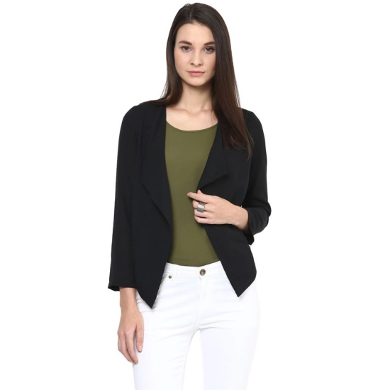 Generic Women's Polyester Solid Long Sleeves Blazer (Black) Generic Women's Polyester Solid Long Sleeves Blazer (Black)