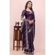 Generic Women's Georgette Embroidered Saree With Unstitched Blouse 5.5Mtr (Purple) Generic Women's Georgette Embroidered Saree With Unstitched Blouse 5.5Mtr (Purple)