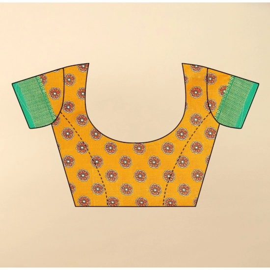 Generic Women's Cotton Silk Printed Saree With Unstitched Blouse 5.5Mtr (Yellow) Generic Women's Cotton Silk Printed Saree With Unstitched Blouse 5.5Mtr (Yellow)