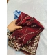 Generic Women's Slik Embellished Saree With Unstitched Blouse 5.5Mtr (Maroon)