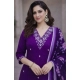Generic Women's Chanderi Silk Ethnic Motif V-Neck 3/4th Sleeve Kurti With Pant Dupatta Set (Purple) Generic Women's Chanderi Silk Ethnic Motif V-Neck 3/4th Sleeve Kurti With Pant Dupatta Set (Purple)