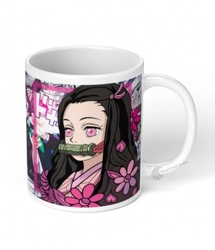 Generic Anime Kamado Nezuko Ceramic Printed Coffee Mug (White)