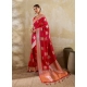 Generic Women's Silk Blend Printed Saree With Unstitched Blouse 5.5Mtr (Red) Generic Women's Silk Blend Printed Saree With Unstitched Blouse 5.5Mtr (Red)