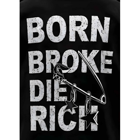 Generic Men's Cotton Blend Printed Oversized Round Neck Half Sleeve T-Shirt (Black)