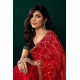Generic Women's Net Sequence Saree With Unstitched Blouse 5.5Mtr (Red) Generic Women's Net Sequence Saree With Unstitched Blouse 5.5Mtr (Red)