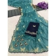Generic Women's Star Georgette Embellished Saree With Unstitched Blouse 5.5Mtr (Blue)