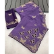 Generic Women's Star Georgette Embellished Saree With Unstitched Blouse 5.5Mtr (Lavender)