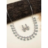 Generic Women's Brass Silver Plated Necklace set (Turquoise)