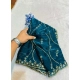 Generic Women's Slik Embellished Saree With Unstitched Blouse 5.5Mtr (Teal)
