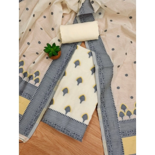 Women's Banarasi Silk Printed Unstitched Salwar Suit Material With Dupatta (Grey, 3Mtrs) Women's Banarasi Silk Printed Unstitched Salwar Suit Material With Dupatta (Grey, 3Mtrs)