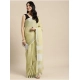 Generic Women's Linen Cotton Printed Saree With Unstitched Blouse 5.5Mtr (Olive Green)