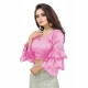 Generic Women's Organza Solid V Neck Layered Ruffle Sleeve Readymade Blouse (Light_Pink Free Size , up to 38–40 Bust)-PID65846 Generic Women's Organza Solid V Neck Layered Ruffle Sleeve Readymade Blouse (Light_Pink Free Size , up to 38–40 Bust)-PID65846