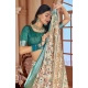 Generic Women's Printed Cotton Linen Saree withPrinted  Saree With Unstitched Blouse (Green, 5-6Mtrs)