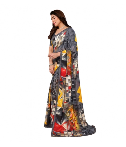 Generic Women's Georgette Printed Saree With Unstitched Blouse 5.5Mtr (Multicolor) Generic Women's Georgette Printed Saree With Unstitched Blouse 5.5Mtr (Multicolor)