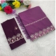 Generic Women's Georgette Embroidered Saree With Unstitched Blouse 5.5Mtr (Purple)