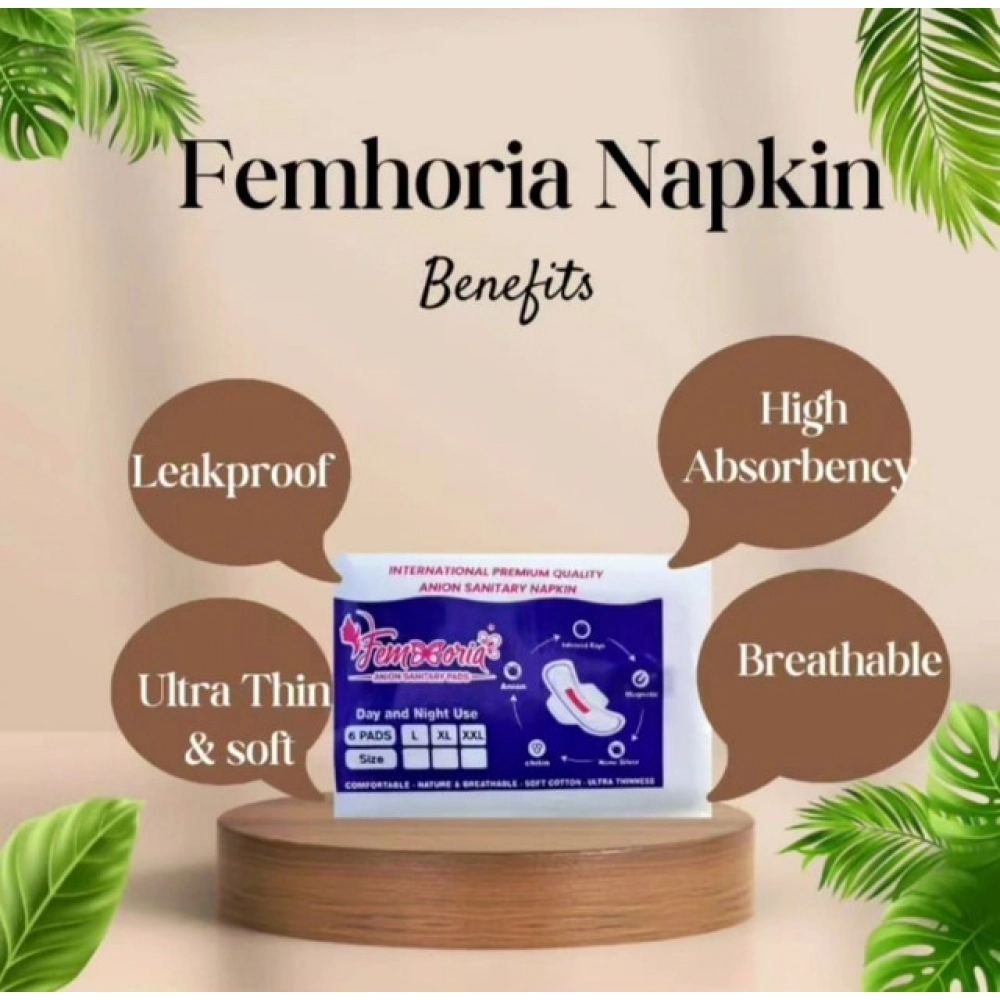 Generic Pack of_12 Pcs Cotton Green wave Anion Sanitary Pads with Wings (White) Generic Pack of_12 Pcs Cotton Green wave Anion Sanitary Pads with Wings (White)