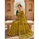Generic Women's Star Georgette Embellished Saree With Unstitched Blouse 5.5Mtr (Mustard)