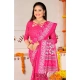Generic Women's Soft Pure Cotton Printed Saree With Unstitched Blouse 5.5Mtr (Pink)